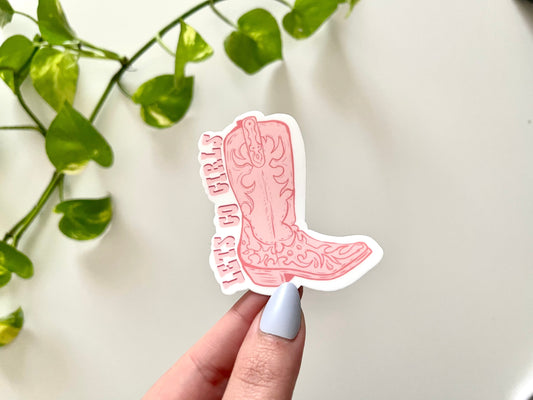 Let’s Go Girls Waterproof Sticker, Cowgirl Boot Sticker, Western Decals, Ranch Sticker, Cowgirl Decals, Tumbler Sticker