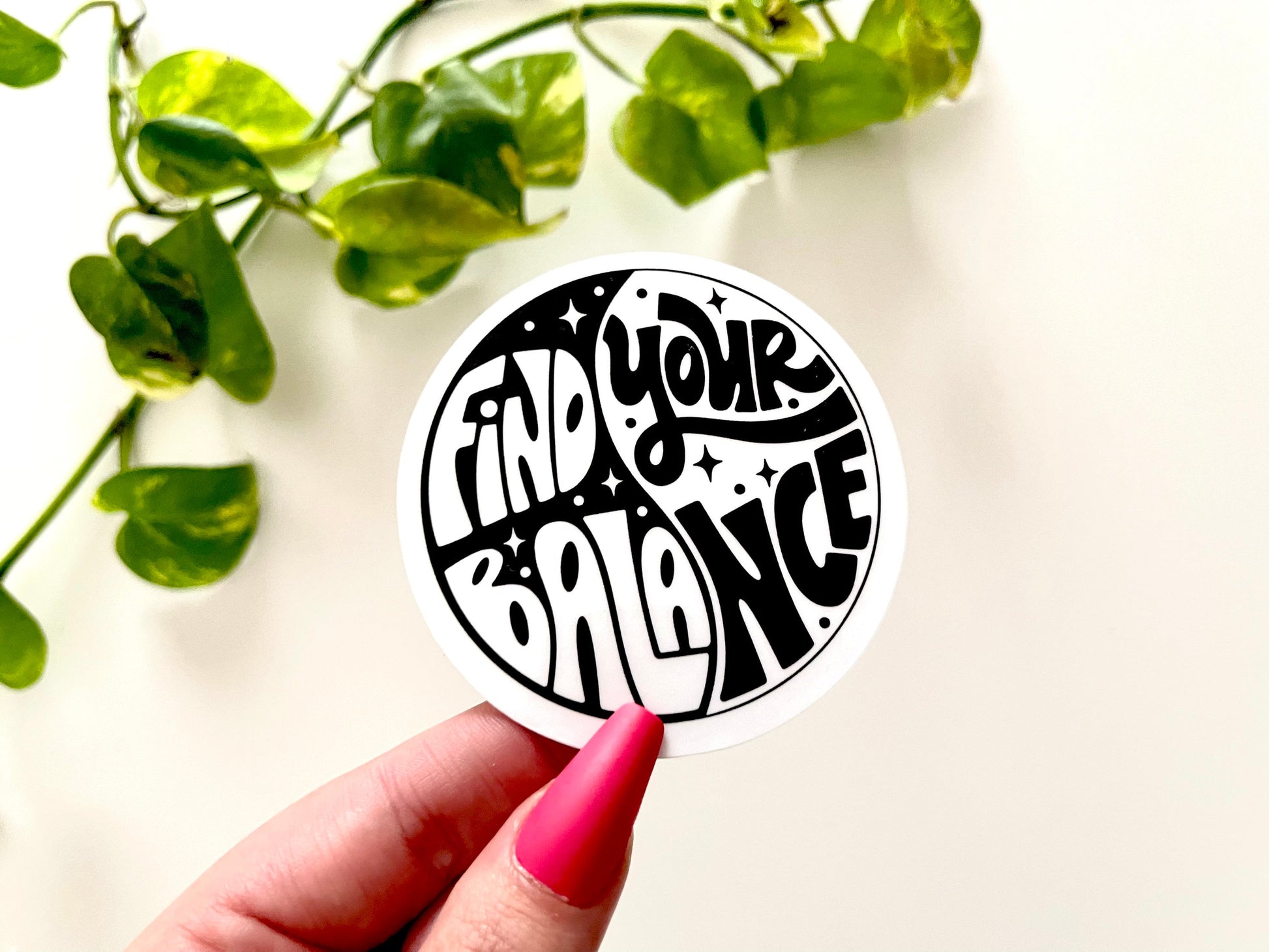 Find Your Balance Waterproof Sticker - Kindness Matters - Therapist Stickers - Gifts for Her - Positivity Decals - Be Positive, Yin and Yang