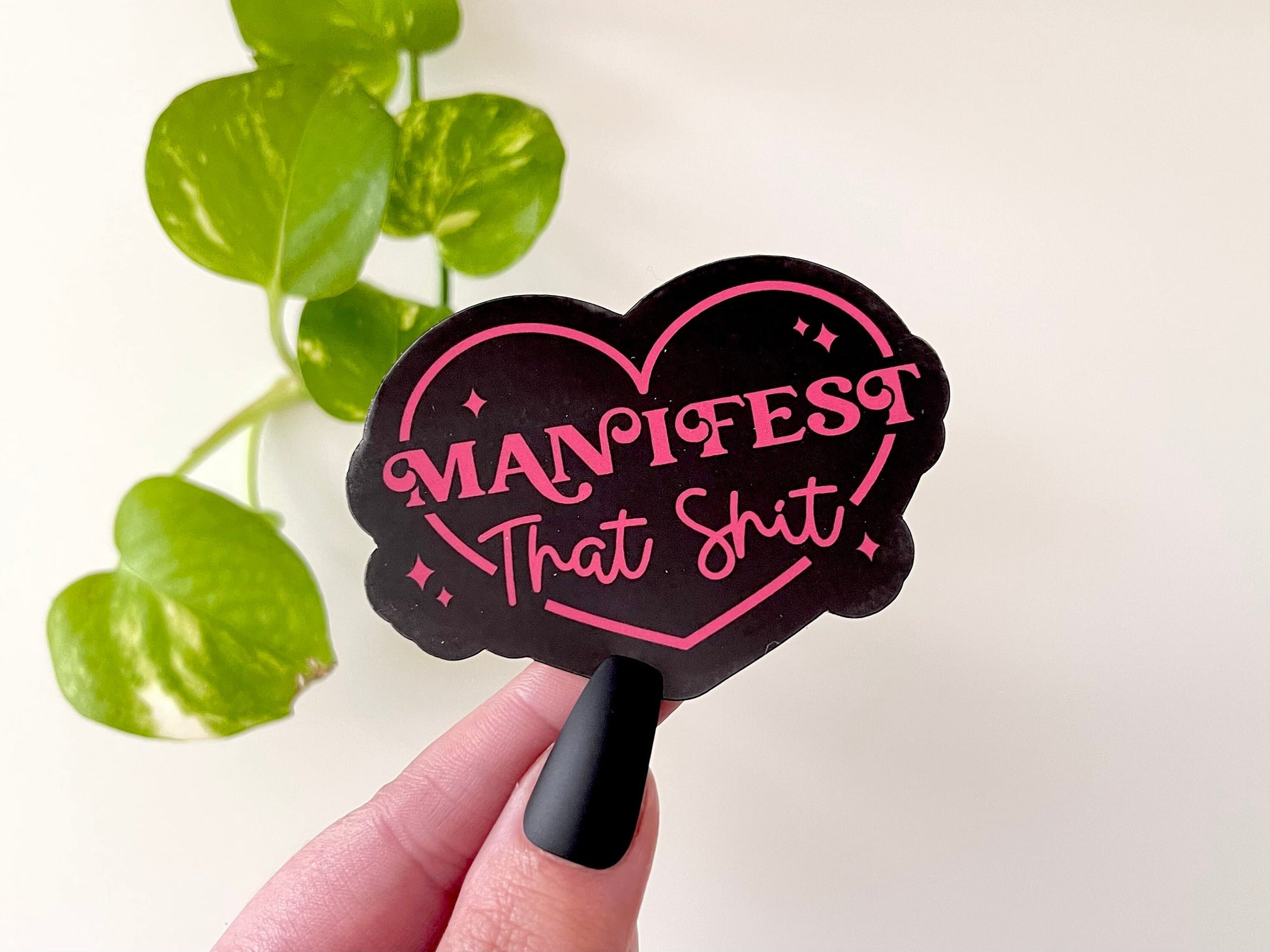 Manifest That Shit Waterproof Sticker, Manifesting Decal, Gifts for Her, Black Stickers, Waterbottle Stickers, Tumbler Decal, Cute Gifts