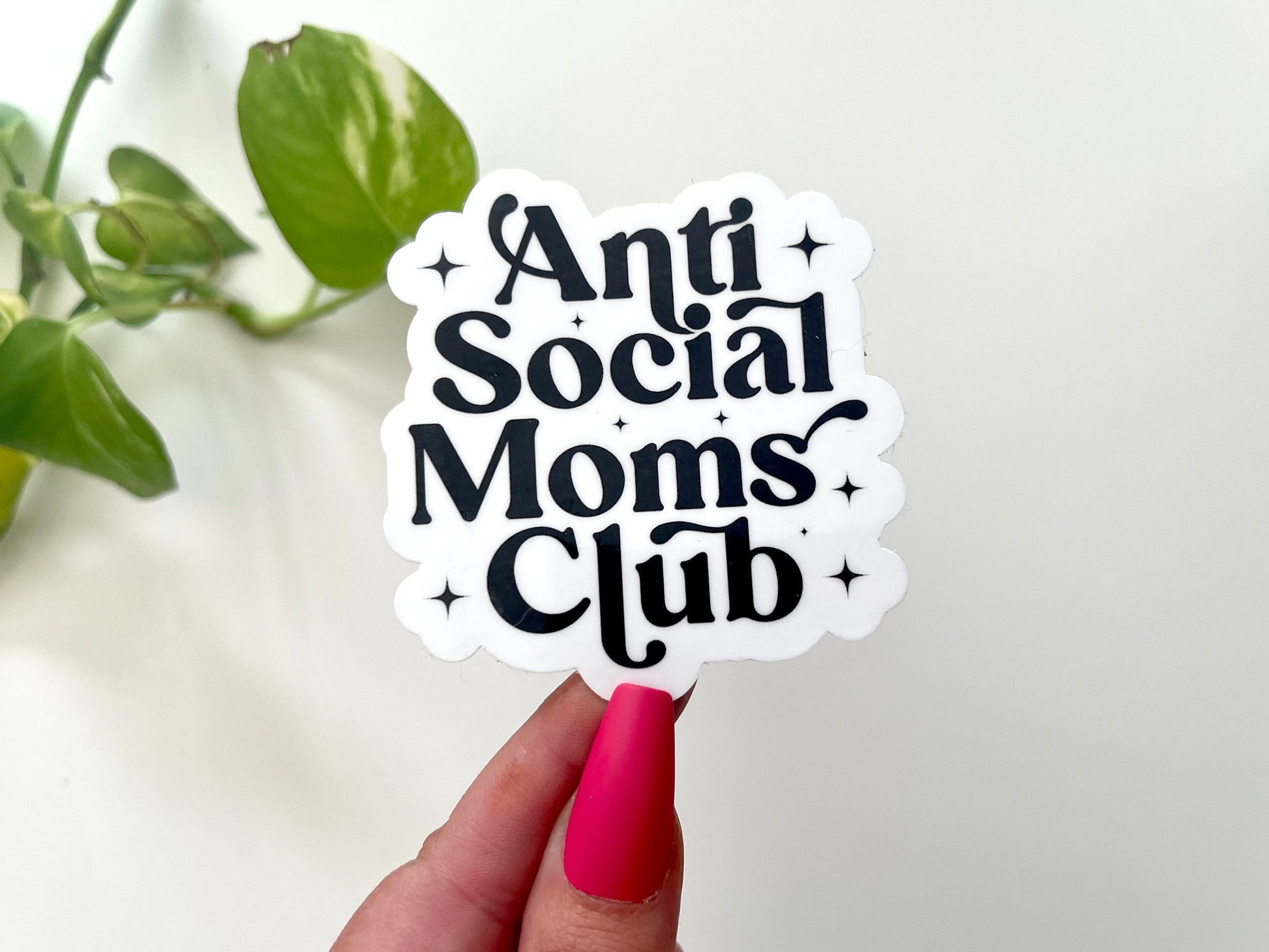 Anti Social Moms Club Waterproof Sticker, Gifts for Mom, Mom Stickers, Mothers Day Gift, Waterbottle Sticker, Tumbler Decal