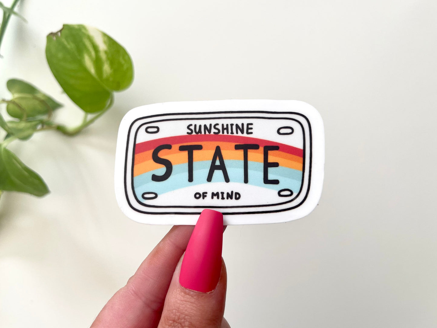 Sunshine State of Mind Waterproof Sticker, Positivity Sticker, Inspiring Stickers, Waterproof Decal, Tumbler Stickers, Waterbottle Decal