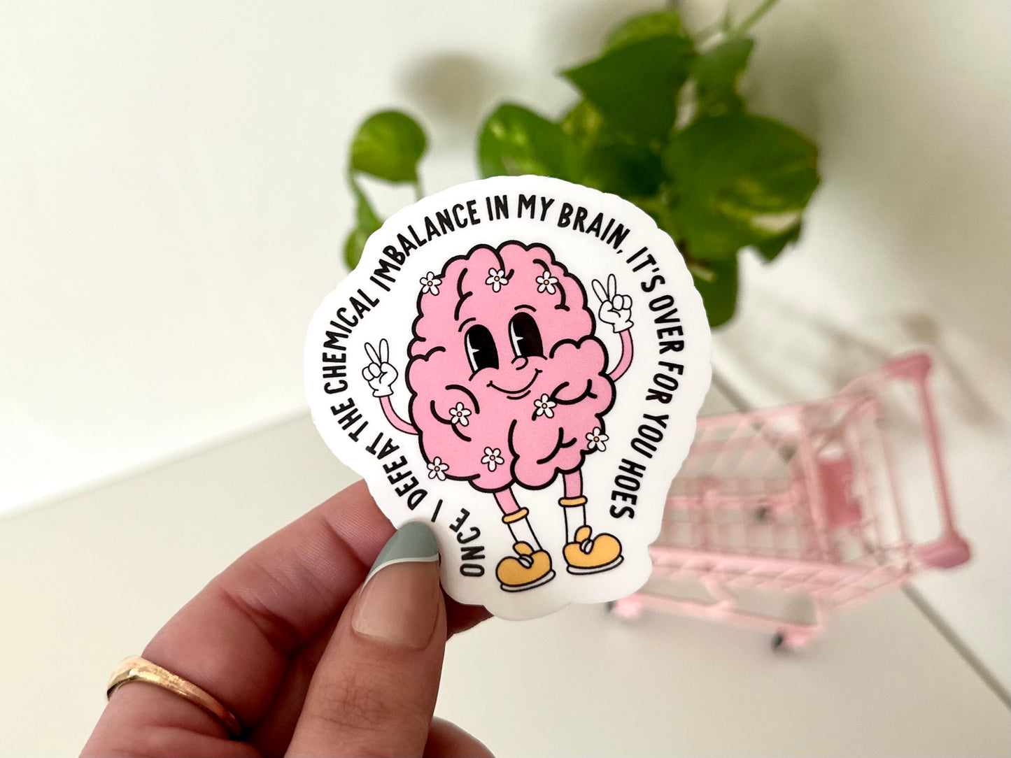 Once I Defeat The Chemical Imbalance Waterproof Sticker, Mental Health Decal, Waterbottle Stickers, Tumbler Decal