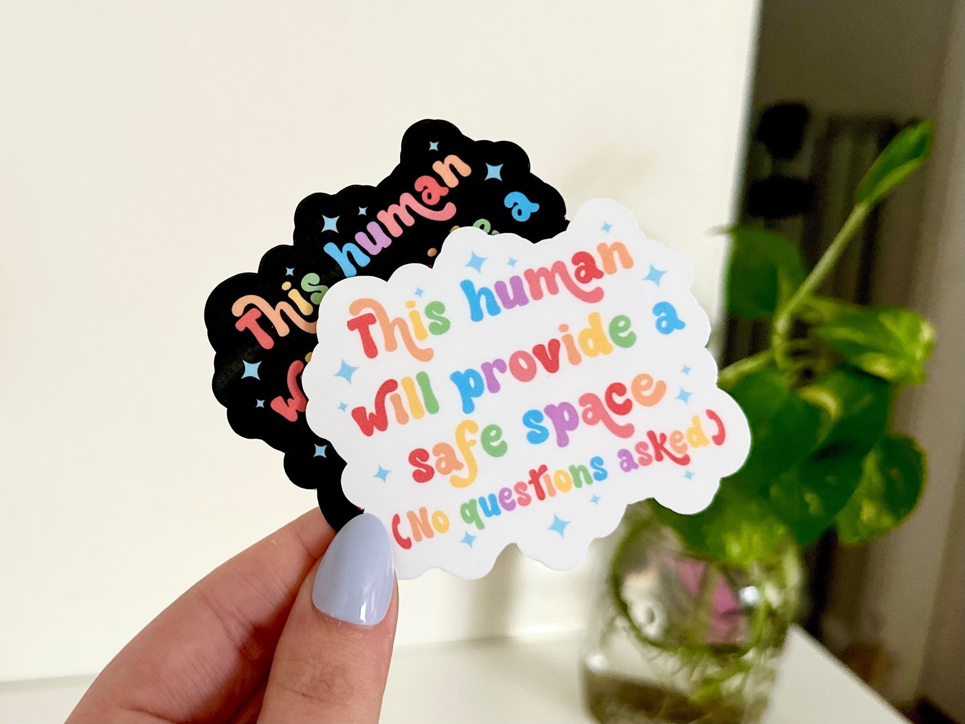 This Human Will Provide A Safe Space Waterproof Sticker, Ally Stickers, Inclusive Decal, Waterbottle Stickers, Tumbler Sticker