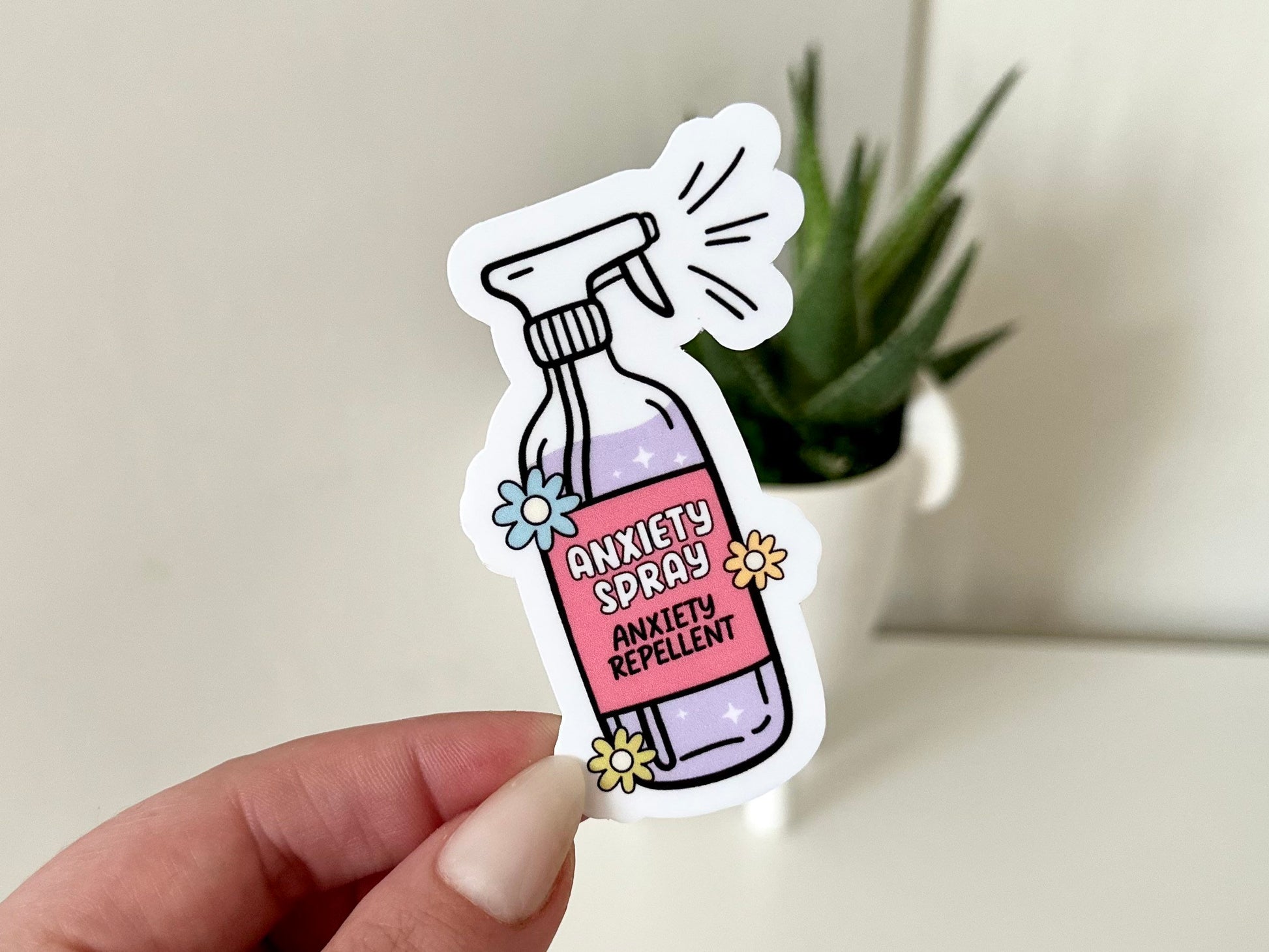 Anxiety Spray, Anxiety Repellent Waterproof Sticker, Mental Health, Anxiety Stickers, Waterbottle Sticker, Laptop Decal