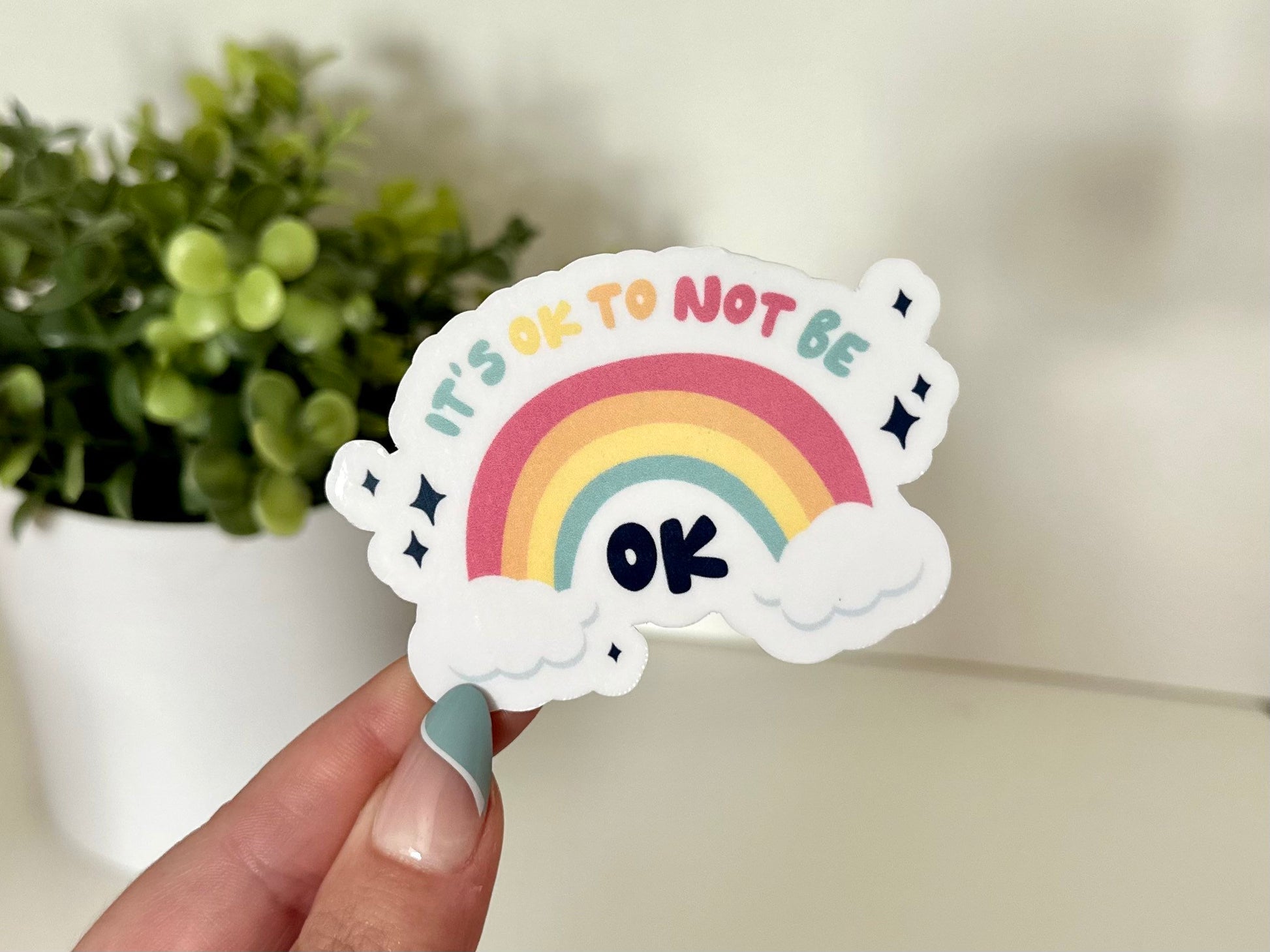 It’s Okay To Not Be Okay Waterproof Sticker, Affirmations, Inspiring Stickers, Tumbler Stickers, Waterbottle Decals, Gifts for therapist