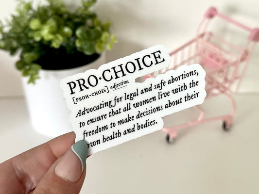 Pro Choice Definition Waterproof Sticker, Reproductive Rights, Womens Rights, Gifts for Her, Feminism Gifts, Feminist Stickers