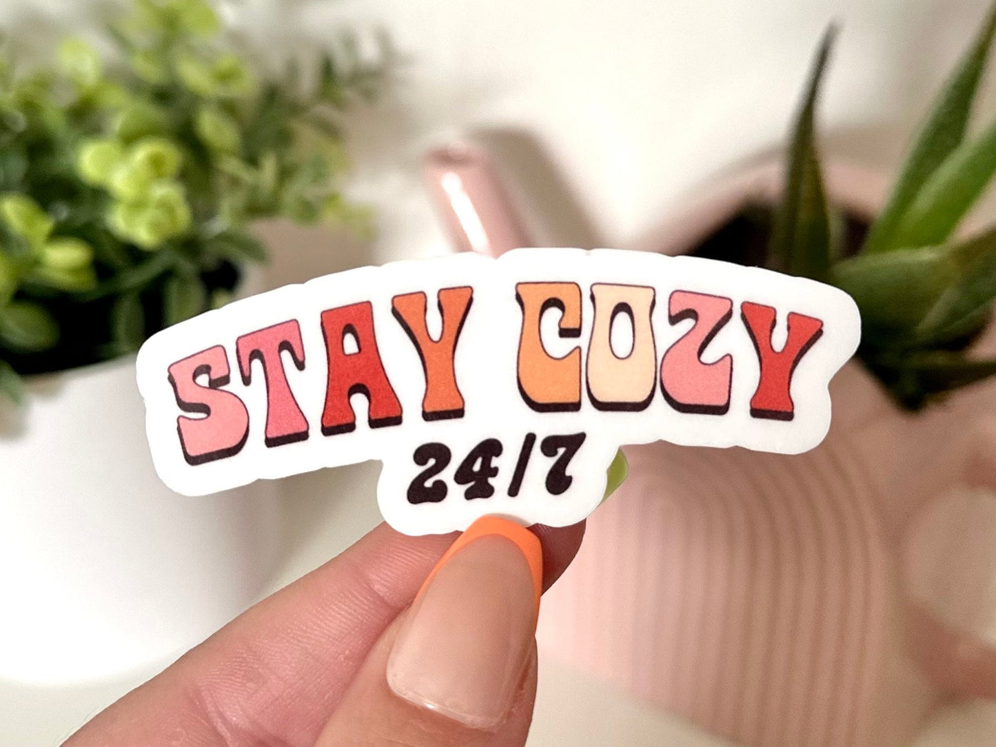 Stay Cozy 24/7 Waterproof Sticker, Funny Gifts, Trendy Decal, Cute Stickers, Waterbottle Sticker, Mental Cozy Gamer
