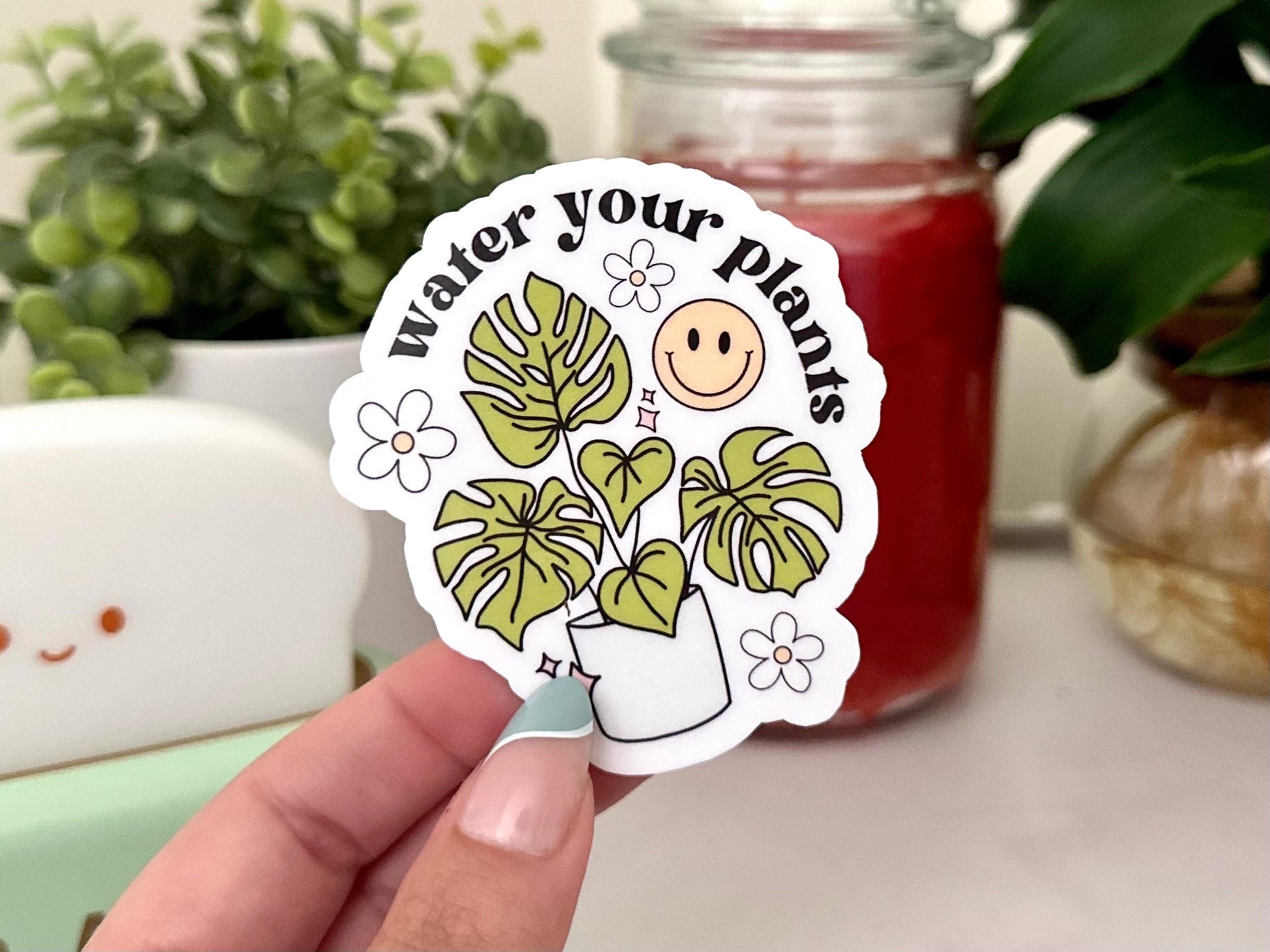 Water Your Plants Waterproof Sticker, Plant Mom Sticker, Plant Gifts, Plant Stickers, Waterbottle Decal, Tumbler Sticker