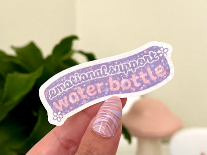 Holographic Emotional Support Waterbottle Waterproof Sticker, Trendy Decal, Bestfriend Gifts, Mental Health