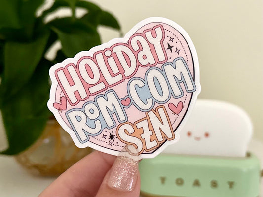 Holiday Rom Com Season Waterproof Sticker, Christmas Shows, Funny Movie Gifts for Bestfriends, Self Care, Trendy Designs, Trending