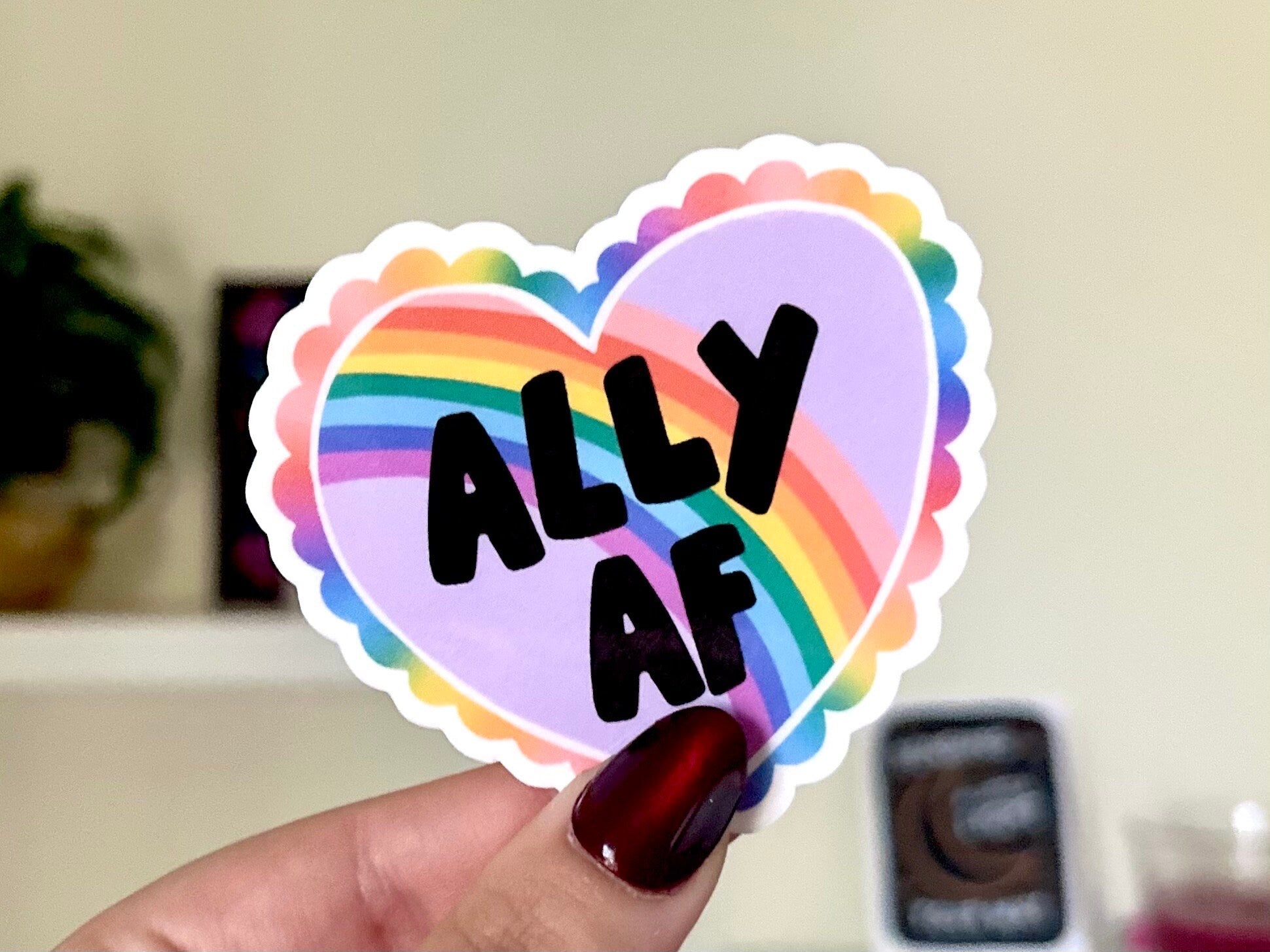 Ally AF Waterproof Sticker, LGBTQ+ Ally, Lesbian Gay Stickers, Gay Bestie, Bestfriend Gifts, Pride