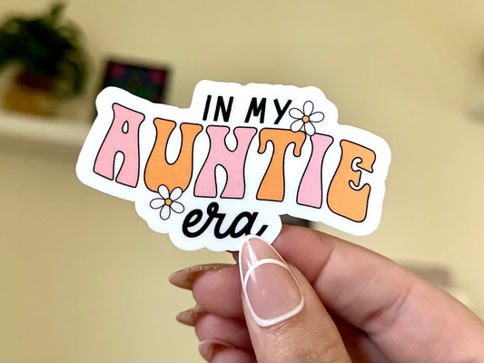 In My Auntie Era Waterproof Sticker, Sister Gifts, Aunt Life, Waterbottle Stickers, Family Gifts for Christmas