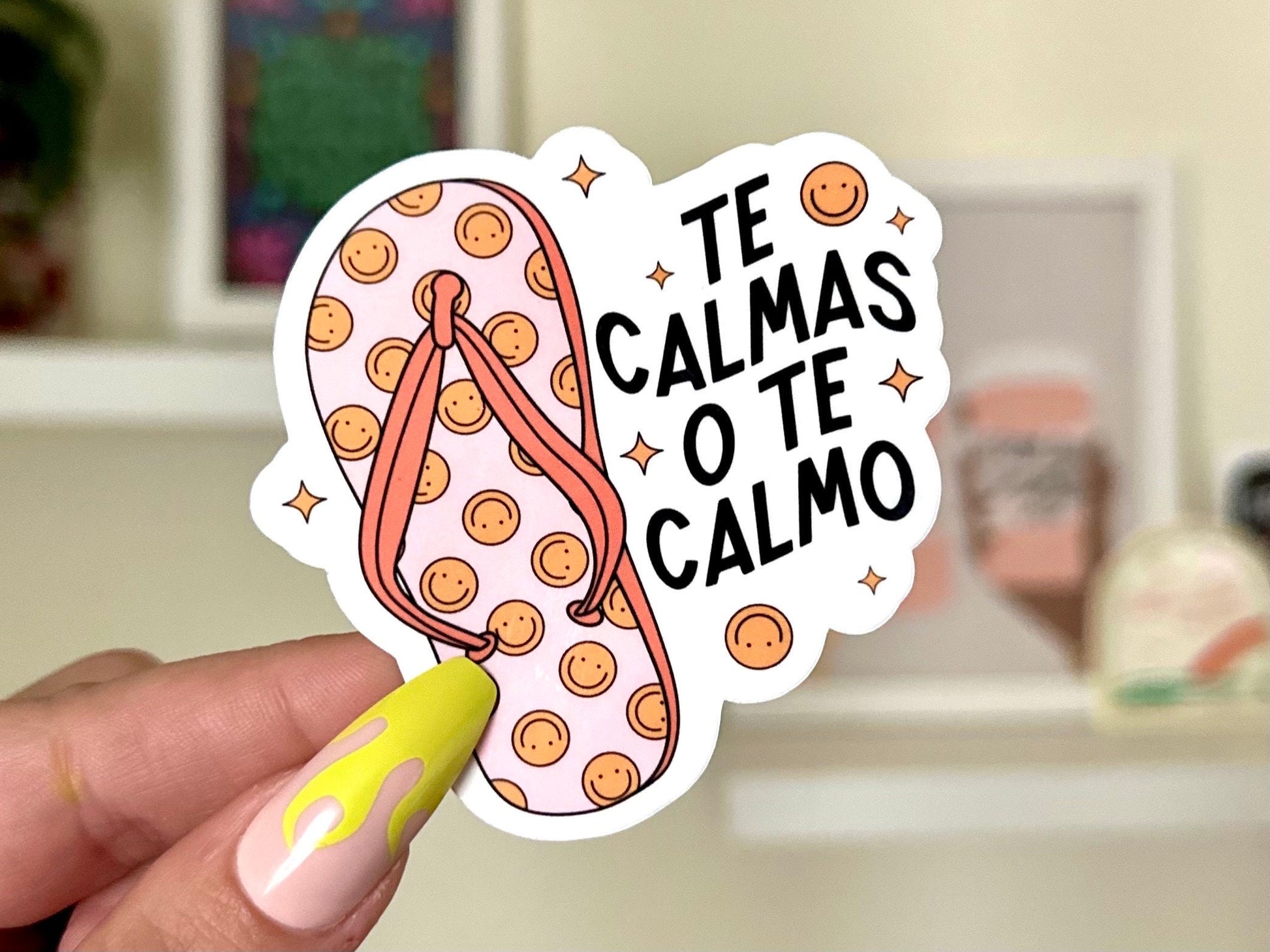 Te Calmas O Te Calmo Waterproof Sticker, Spanish Waterbottle Stickers, Funny Mom Gifts, Handdrawn Art, Mug Tumbler Stickers, Laptop Decal