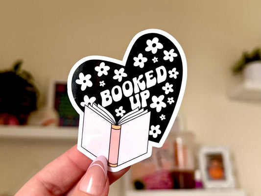 Booked Up Waterproof Sticker, Book Stickers, Gifts for Readers, Bookish Laptop Sticker, Book Lover Decal, BookTok