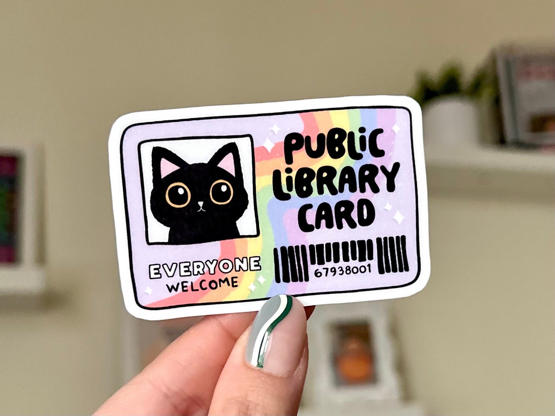 Public Library Card Waterproof Sticker, Book Stickers, Gifts for Readers, Bookish, Book Lover Decal, BookTok, Book Club