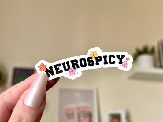 Neurospicy Flowers Waterproof Sticker, Autism Awareness, Autism Stickers, Autistic Gifts, Neurodivergent Gifts, Tumbler Decal