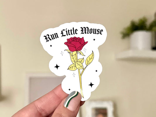 Run Little Mouse Waterproof Sticker, Book Stickers, Gifts for Readers, Bookish, Book Lover Decal, BookTok, Book Club, Dark Romance, Adeline